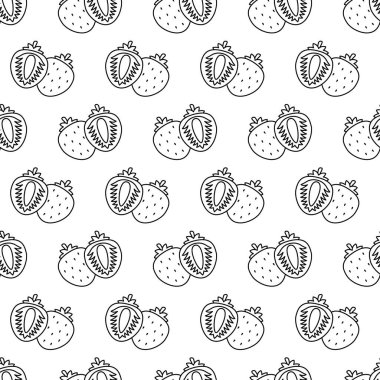 Çilekli kusursuz desen, dekorasyon için.