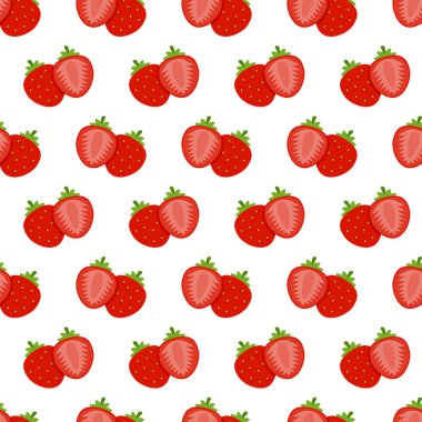 Çilekli kusursuz desen, dekorasyon için.