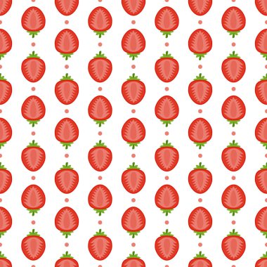 Çilekli kusursuz desen, dekorasyon için.