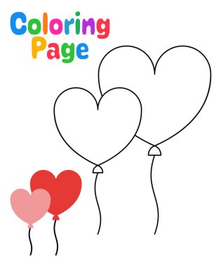 Coloring page with Balloon for kids
