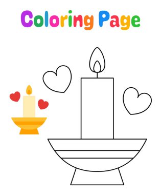Coloring page with Candle for kids