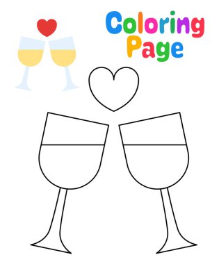 Coloring page with Champagne for kids