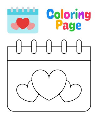 Coloring page with Calendar for kids