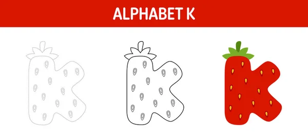 Alphabet Tracing Coloring Worksheet Kids — Stockvector