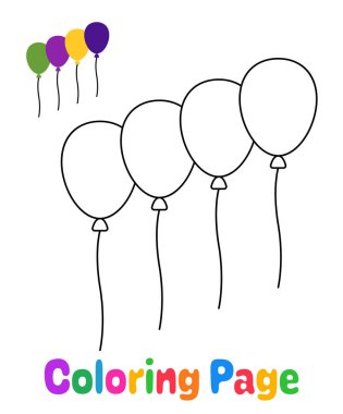 Coloring page with Balloons for kids