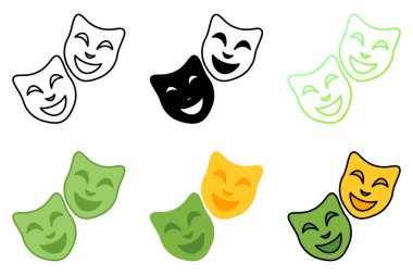 Mask Happy Sad in flat style isolated