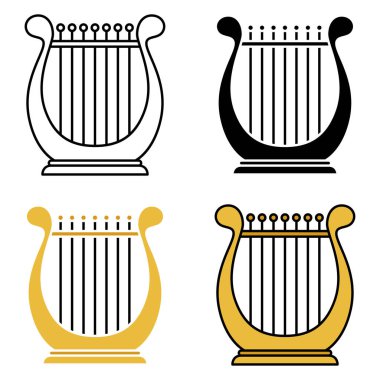 Harp in flat style isolated