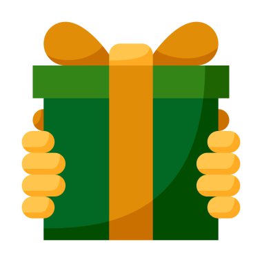 Gift in flat style isolated