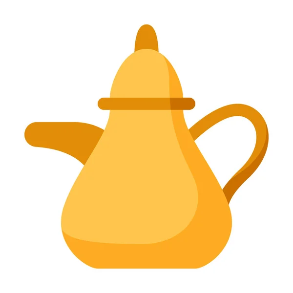 Tea Pot Flat Style Isolated — Vector de stock