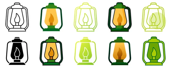 stock vector Oil Lamp in flat style isolated