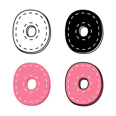 Düz biçimli O alfabesi izole