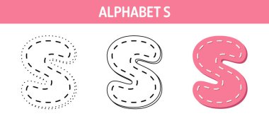 Alphabet S tracing and coloring worksheet for kids