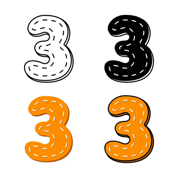 Number Flat Style Isolated — Stock Vector