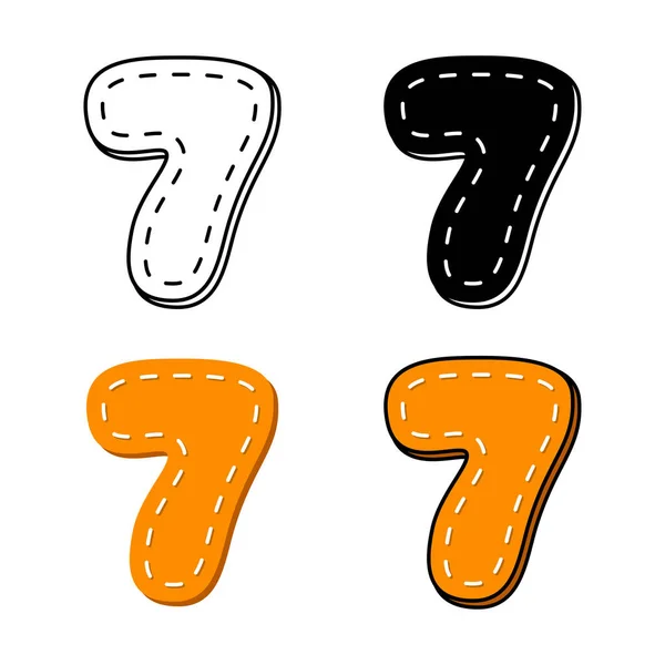 Number Flat Style Isolated — Vector de stock
