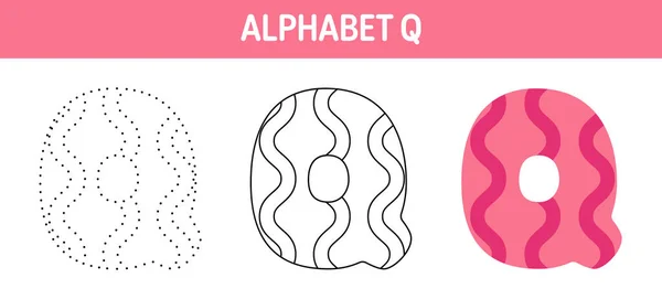 Alphabet Tracing Coloring Worksheet Kids — Stok Vektör