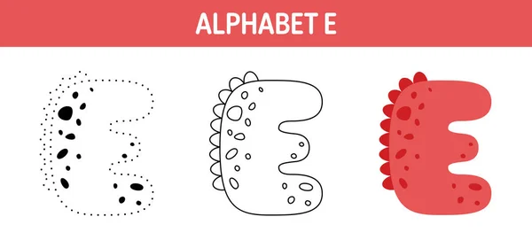 Alphabet Tracing Coloring Worksheet Kids Ilustrações De Stock Royalty-Free