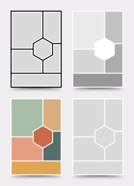 Karton şablon. Fotoğraf kolajı düzeni. Minimalist Moodboard.