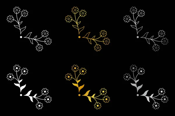 Borde Floral Dibujado Mano Boda Elemento Diseño Tarjeta — Vector de stock