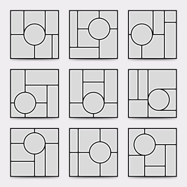 Karton şablon. Fotoğraf kolajı düzeni. Minimalist Moodboard.
