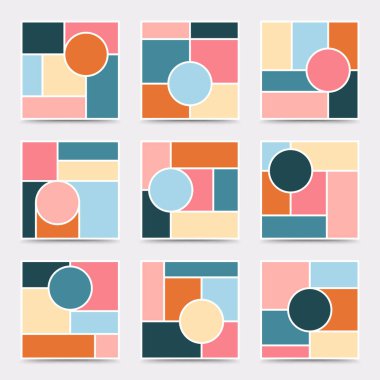 Karton şablon. Fotoğraf kolajı düzeni. Minimalist Moodboard.