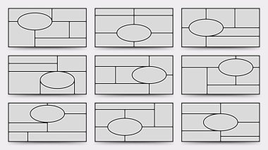 Karton şablon. Fotoğraf kolajı düzeni. Minimalist Moodboard.