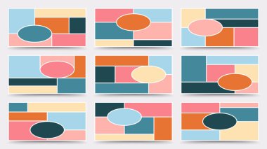 Karton şablon. Fotoğraf kolajı düzeni. Minimalist Moodboard.