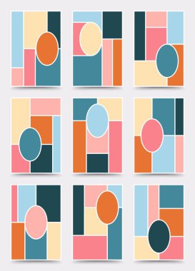 Karton şablon. Fotoğraf kolajı düzeni. Minimalist Moodboard.