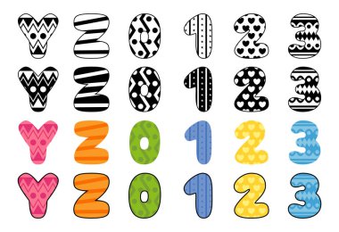 Çizgi film tarzında Paskalya alfabesi