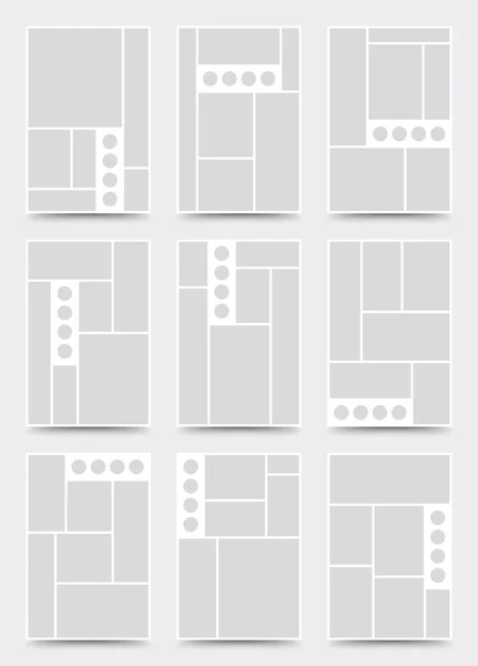 Modèle Tableau Bord Mise Page Collage Photo Moodboard Minimaliste — Image vectorielle