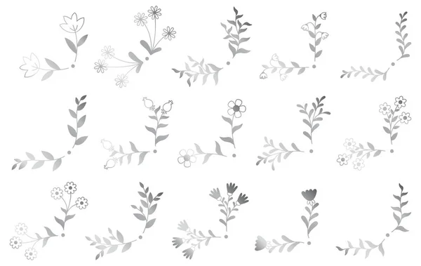 Floral Frontière Dessinée Main Élément Design Carte Mariage — Image vectorielle