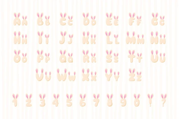 Bunny Alphabet Cartoon Style — Stock Vector