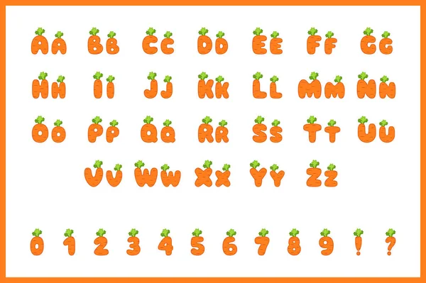 Carrot Alphabet Cartoon Style — Stock Vector