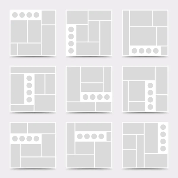 Modello Moodboard Layout Del Collage Fotografico Minimalista Moodboard Vettoriale Stock
