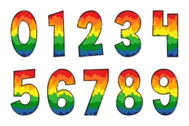 El yapımı Gökkuşağı Mektupları. Renkli Yaratıcı Sanat Tipografik Tasarımı