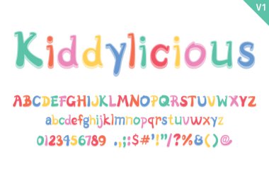 El yapımı, çocukça mektuplar. Renkli yaratıcı sanat tipografik tasarımı