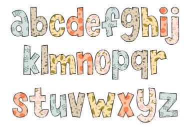 El yapımı Çiçek Mektupları. Renkli Yaratıcı Sanat Tipografik Tasarımı