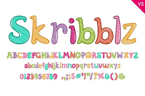 Handcrafted Skribblz Letters Color Creative Art Typographic Design — Stock Vector