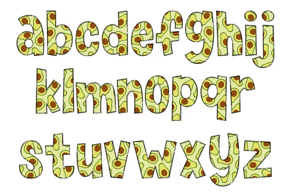 Χειροποίητα Γράμματα Αβοκάντο Χρωματικός Γραφιστικός Σχεδιασμός Δημιουργικής Τέχνης — Διανυσματικό Αρχείο