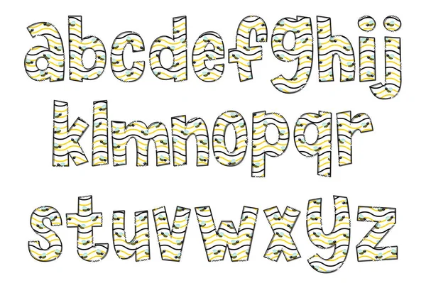 Handgefertigte Fliegende Bienenbuchstaben Farbe Kreative Kunst Typografisches Design — Stockvektor