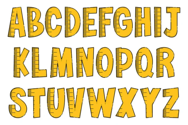Handgefertigte Linealbuchstaben Farbe Kreative Kunst Typografisches Design — Stockvektor