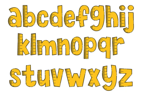 Yapımı Cetvel Mektupları Renkli Yaratıcı Sanat Tipografik Tasarımı — Stok Vektör