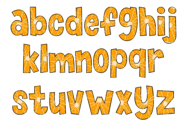 Handgemachte Orangefarbene Buchstaben Farbe Kreative Kunst Typografisches Design — Stockvektor