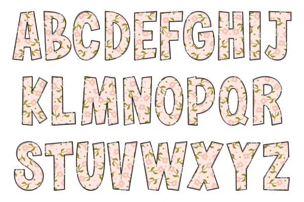 Lettres Florales Artisanales Couleur Créatif Art Typographique Design — Image vectorielle