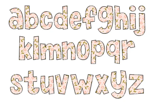 Lettres Florales Artisanales Couleur Créatif Art Typographique Design — Image vectorielle