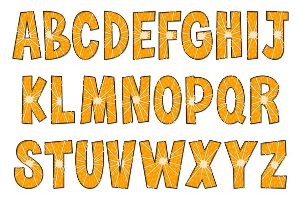 手工制作的橙色信件 彩色创意艺术字体设计 — 图库矢量图片