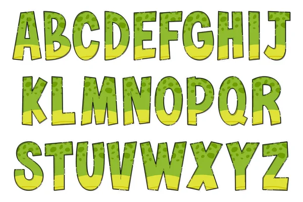 Lettere Pelle Dinosauro Artigianali Colore Arte Creativa Design Tipografico — Vettoriale Stock