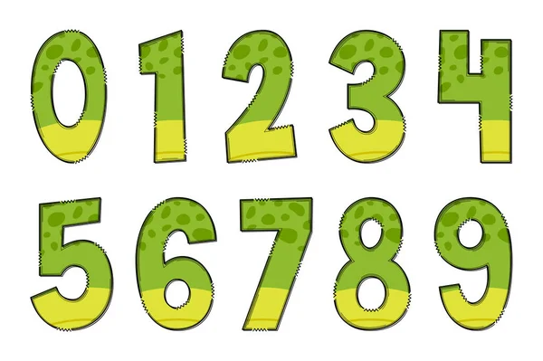 Cartas Piel Dinosaurio Hechas Mano Color Arte Creativo Diseño Tipográfico — Vector de stock