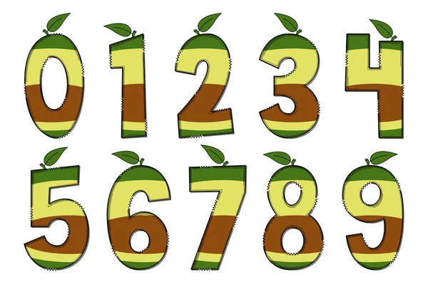 Handcrafted Avocado Letters Color Creative Art Typographic Design — Stock Vector