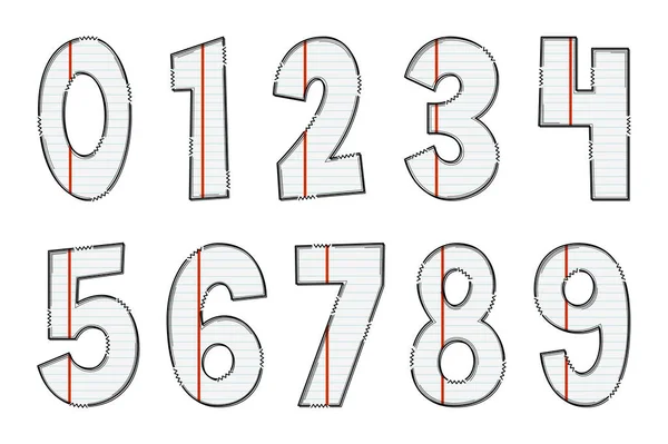 Lettres Papier Artisanal Couleur Créatif Art Typographique Design — Image vectorielle