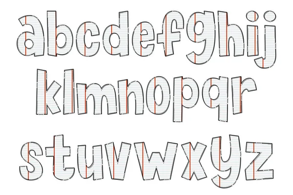 Handgefertigte Papierbriefe Farbe Kreative Kunst Typografisches Design — Stockvektor